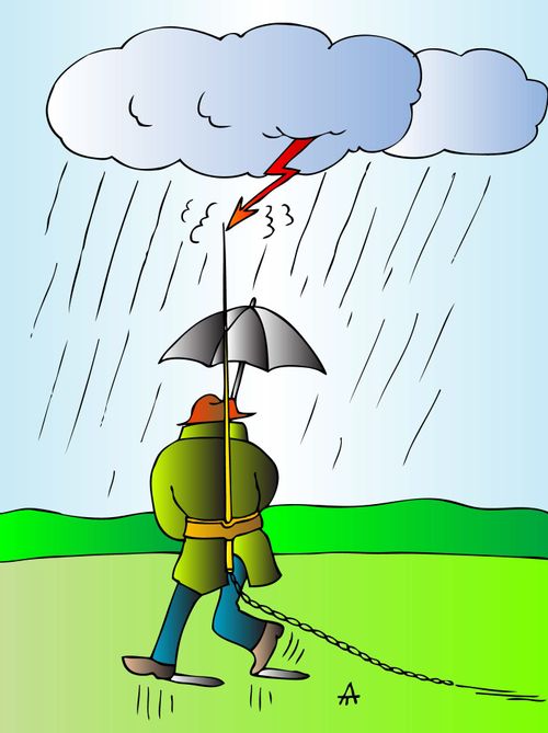 Man with Lightning Conductor