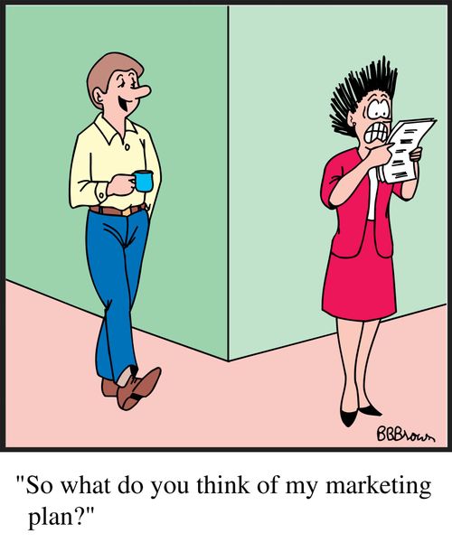 "So what do you think of my marketing plan?"