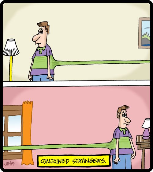 Conjoined strangers.