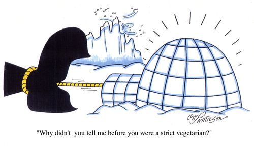 "Why didn't you tell me before you were a strict vegetarian?"