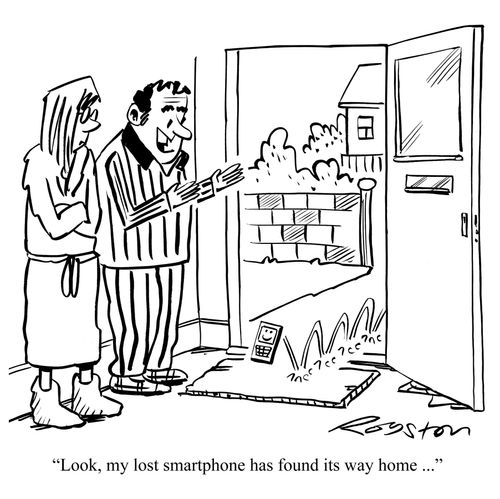 'Look, my lost smartphone has found its way home ...'