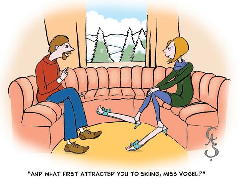 'And what first attracted you to skiing, Miss Vogel?'