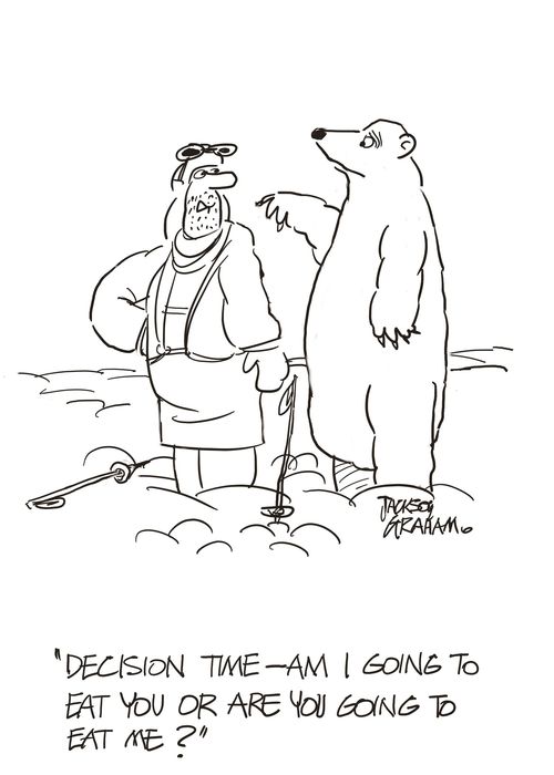 'Decision time-am I going to eat you or are you going to eat me?.'