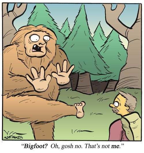 'Bigfoot? Oh, gosh, no. That's not me.'