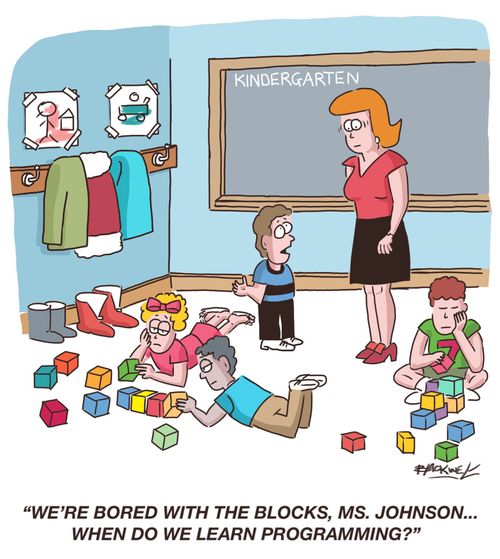 "We're bored with the blocks, Ms. Johnson...when do we learn programming?"