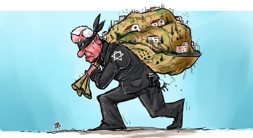 Netanyahu makes off with Palestinian land.