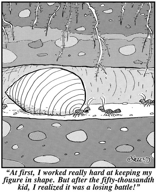'At first, I worked really hard at keeping my figure in shape. But after the fifty-thousandth kid, I realized it was a losing battle!'