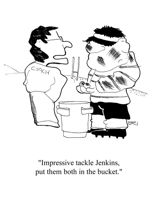 'Impressive tackle Jenkins, put them both in the bucket.'