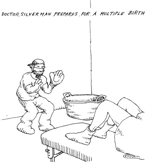 Doctor Silverman prepares for a multiple birth,
