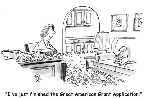 'I've just finished the Great American Grant Application.'