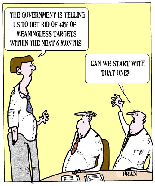'The government is telling us to get rid of 43% of meaningless targets within the next 6 months!'
