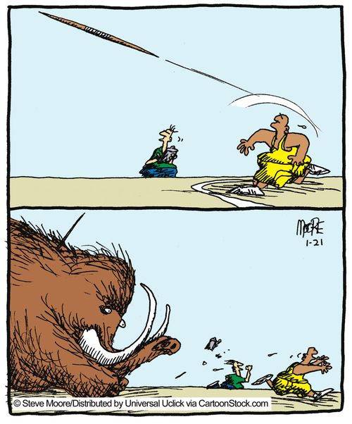 Javelin thrower Vs Mammoth.
