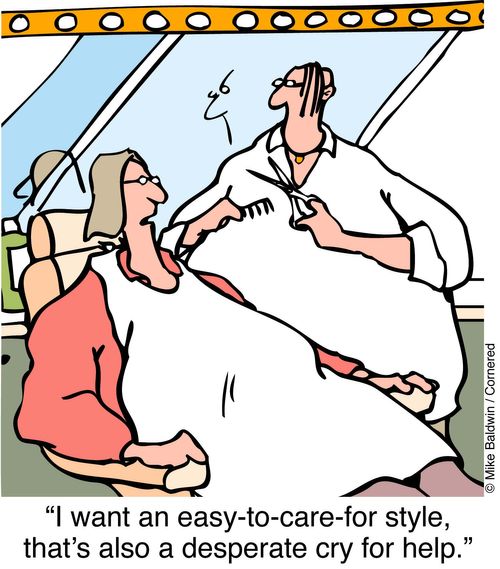 "I want an easy to care for style that's also a desperate cry for help."