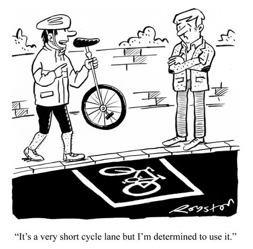 "It's a very short cycle lane but I'm determined to use it."