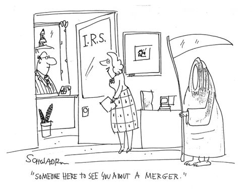 "Someone here to see you about a merger."