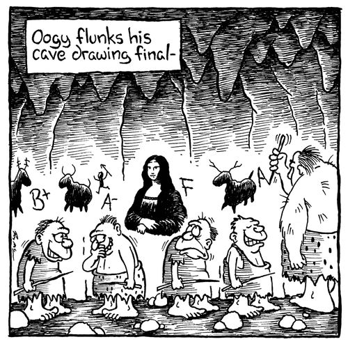 Oogy flunks his cave drawing final.