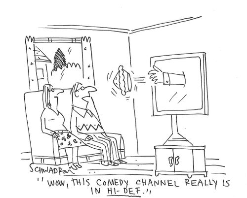 "Wow, this comedy channel really is hi-def."