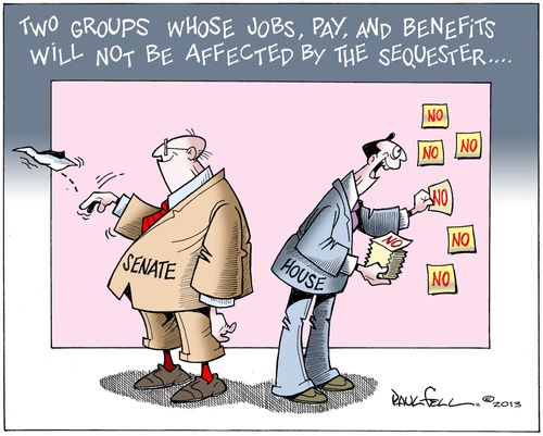 Two groups whose jobs, pay, and benefits will not be affected by the sequester.