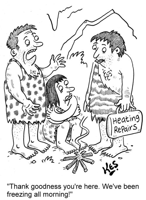'Thank goodness you're here. We've been freezing all morning!'