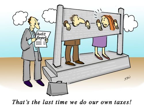 "That's the last time we do our own taxes!"