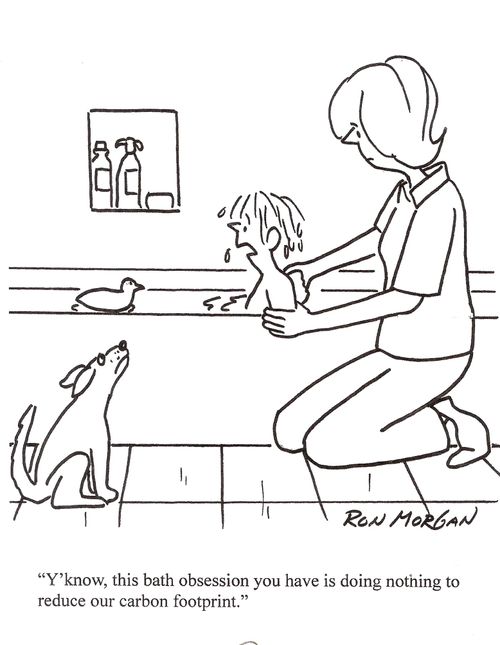 "This bath obsession you have is doing nothing to reduce our carbon footprint."