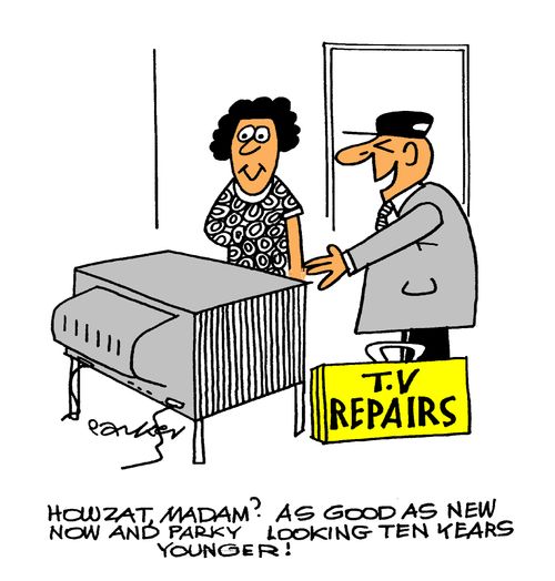 'Howzat,madam? As good as new now and Parky looking ten years younger!'