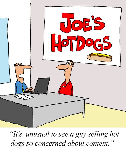 'It's unusual to see a guy selling hotdogs so concerned about content.'