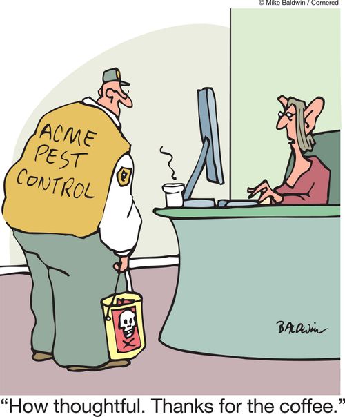 'How thoughtful. Thanks for the coffee.'
