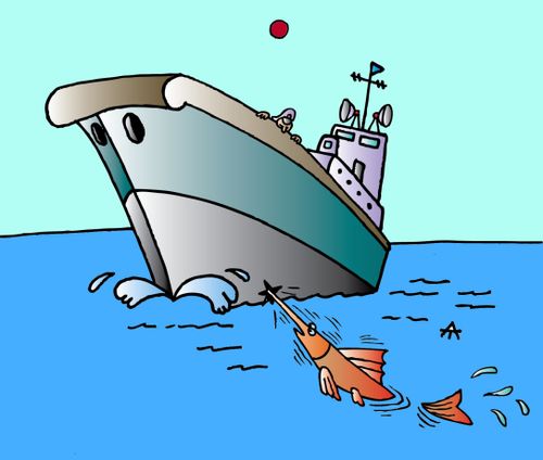 Fish-sword sinks a boat.