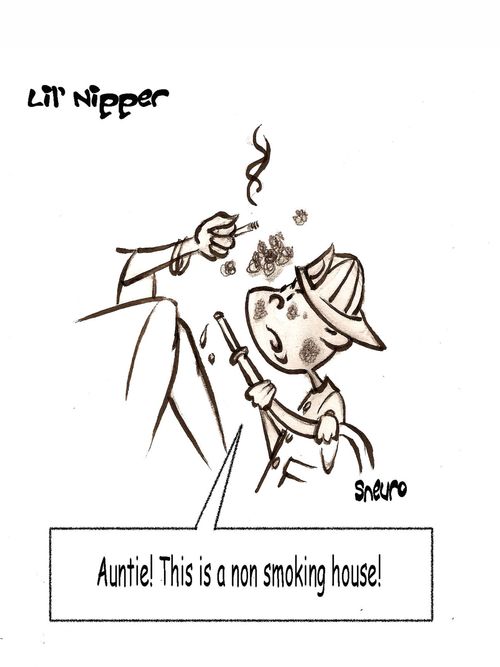 'Auntie! This is a non smoking house!'