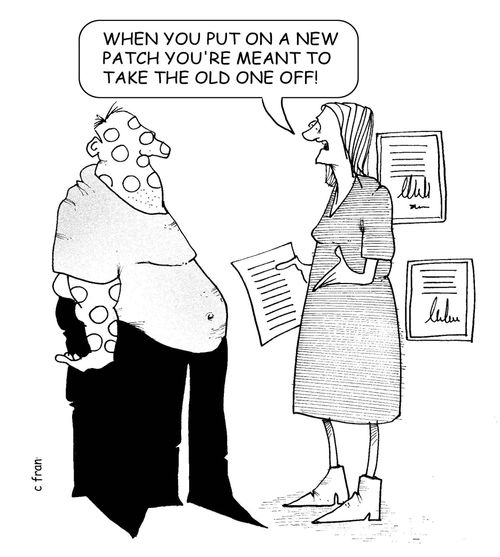 'When you put on a new patch you're meant to take the old one off!'