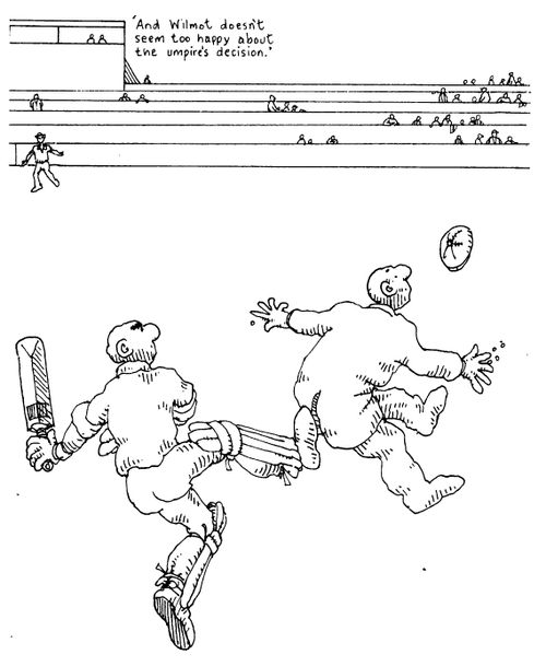 'And Wilmot doesn't seem too happy about the umpire's decision'