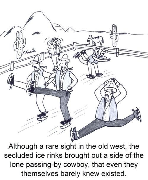 Although a rare sight in the old west, the secluded ice rinks brought out a side of the lone passing-by cowboy, that even they themselves barely knew existed.