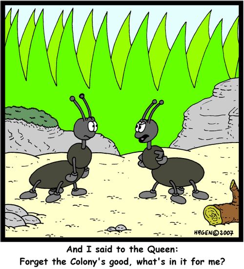 'And I said to the Queen: Forget the colony's good, what's in it for me?'
