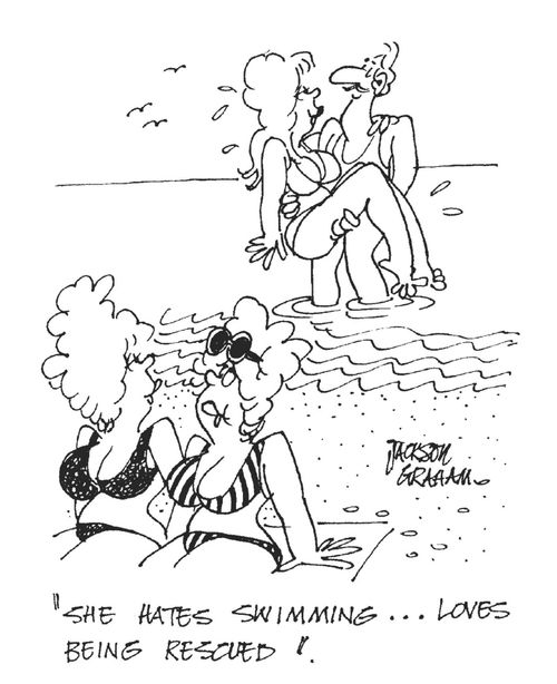 'She hates swimming...loves being rescued.'