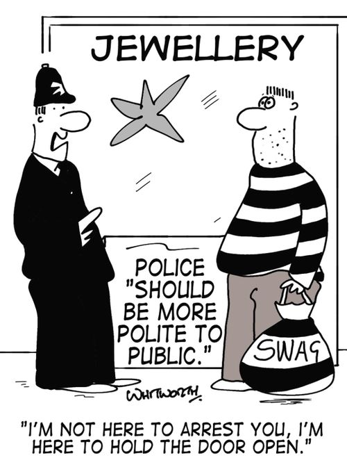 'I'm not here to arrest you, I'm here to hold the door open.'