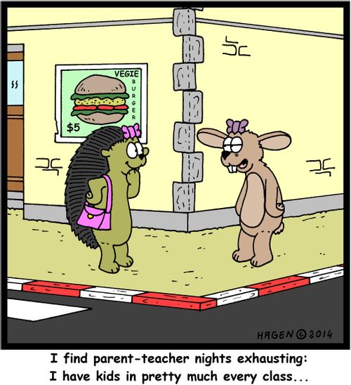 "I find parent-teacher nights exhausting: I have kids in pretty much every class..."