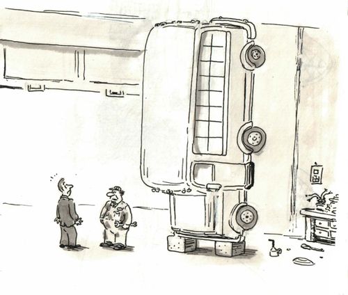 Mechanic has his car 'on the blocks'.