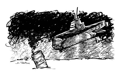 Oil prices are so low that a Submarine goes down to the bottom of the sea and finds a barrel.