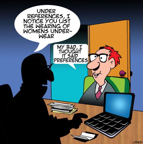 "Under references, I notice you list the wearing of women's underwear."