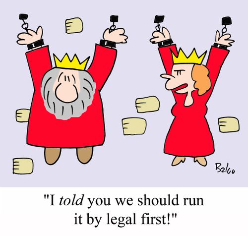 'I TOLD you we should run it by legal first!'