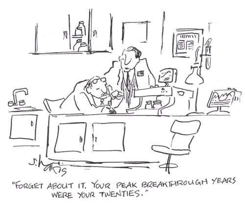 'Forget about it.  Your peak breakthrough years were your twenties.'