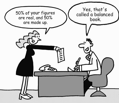 '50% of your figures are real, and 50% are made up.'