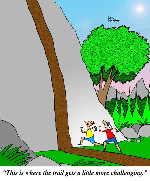'This is where the trail gets a little more challenging.'
