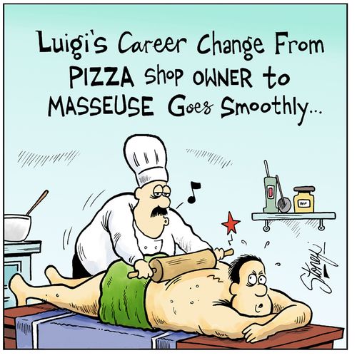 Luigi's Career Change From Pizza Shop Owner to Masseuse Goes Smoothly...