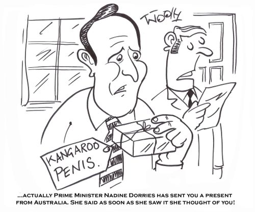 '...Nadine Dorries has sent you a present from Australia. She said as soon as she saw it she thought of you!'