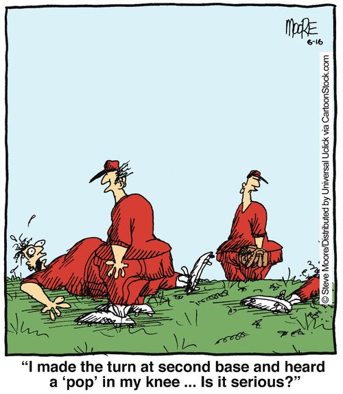 'I made the turn at second base and heard a 'pop' in my knee... Is it serious?'