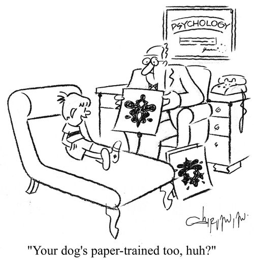 'Your dog's paper trained too, huh?'