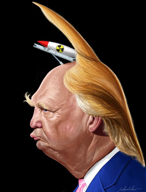 Donald Trump hides a nuclear bomb under his hair.