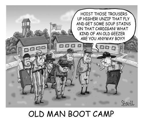 Old Man Boot Camp: 'Hoist those trousers up higher...'